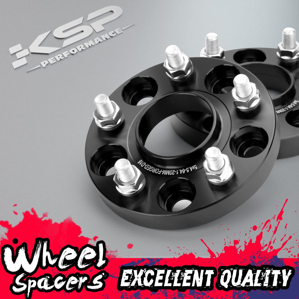 KSP PERFORMANCE side-by-side stock versus spacer view illustrating wider stance advantage