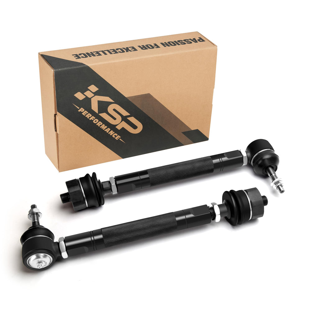 KSP PERFORMANCE front view of packaged tie rods showing complete kit and durability benefit