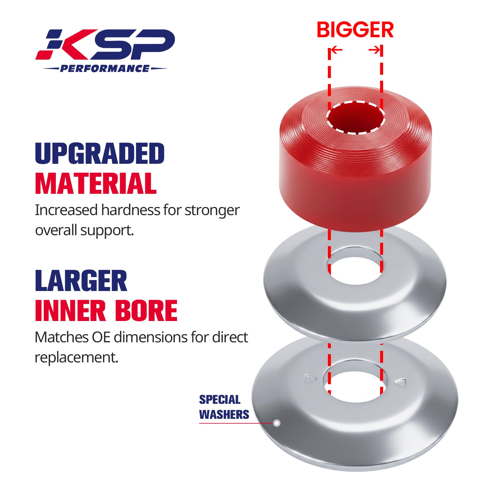 KSP PERFORMANCE grease packet beside parts ensuring quiet smooth installation