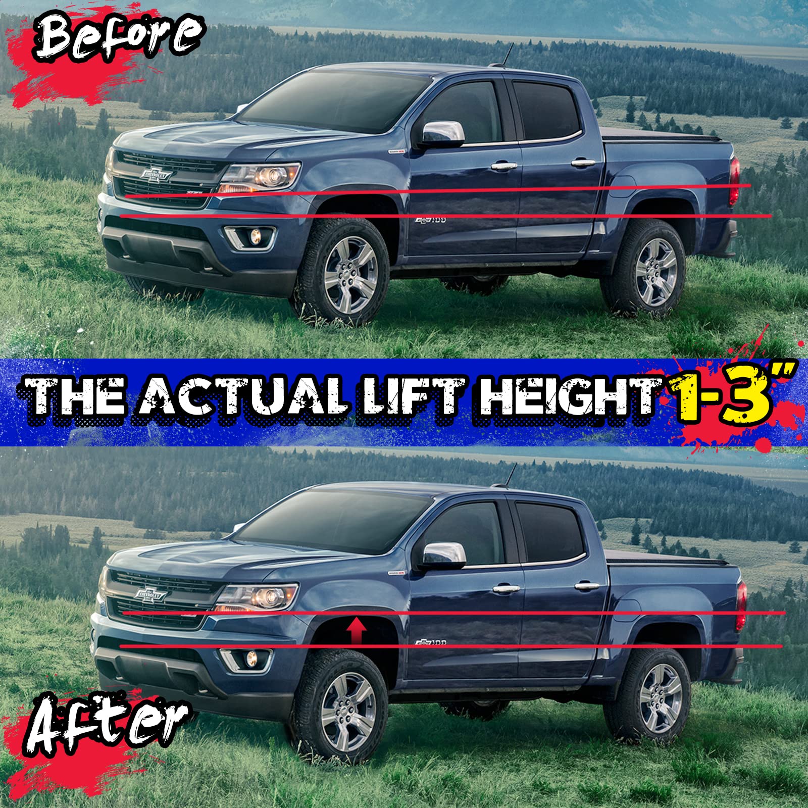 KSP PERFORMANCE-equipped truck with level stance and improved approach clearance