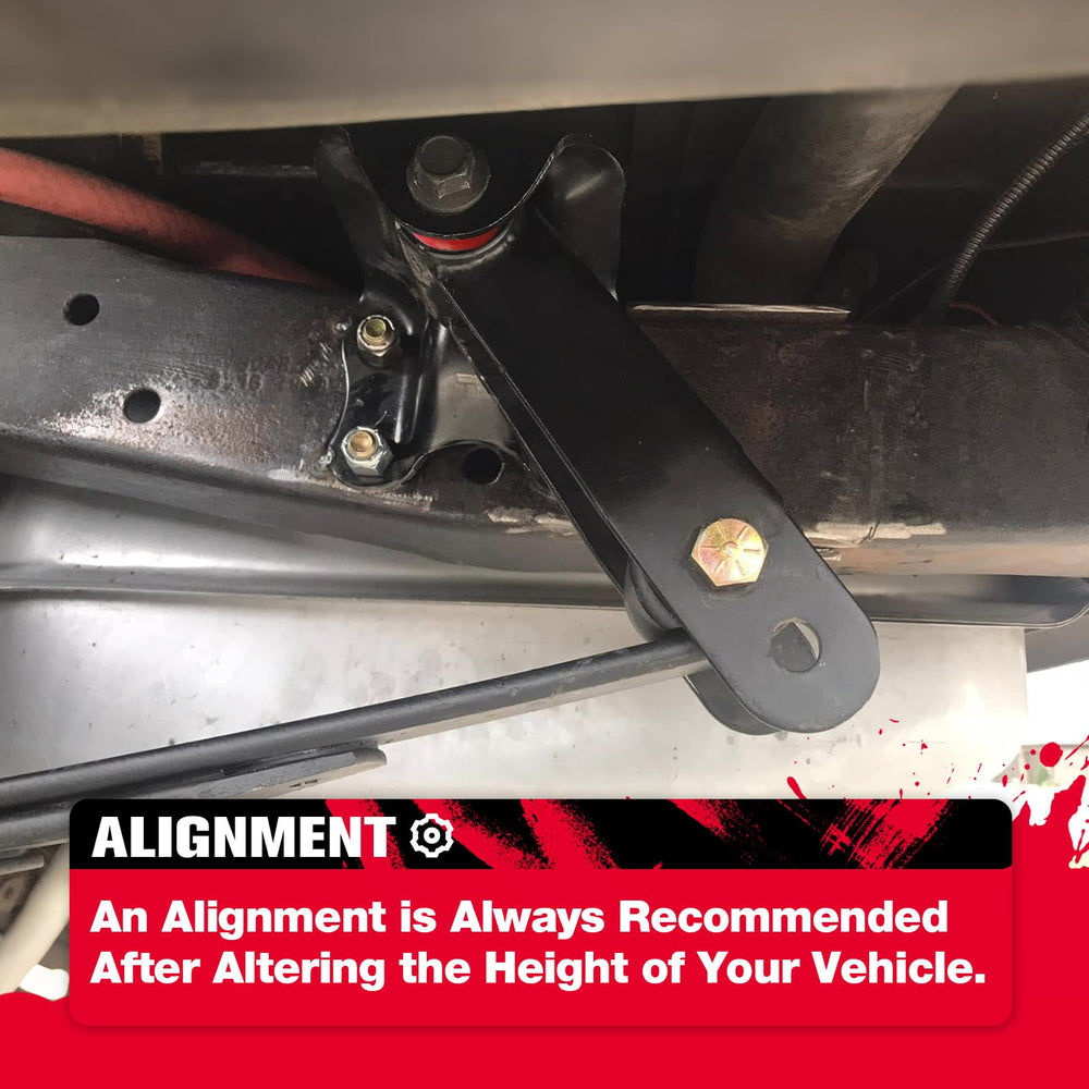KSP PERFORMANCE installed shackles on truck rear demonstrating lowered stance