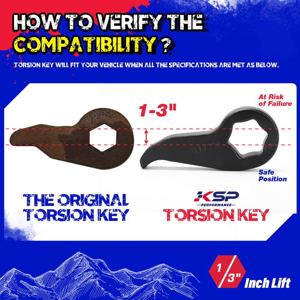 KSP PERFORMANCE keys shown on truck side profile adding clearance for tires