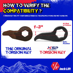 KSP PERFORMANCE keys shown on truck side profile adding clearance for tires