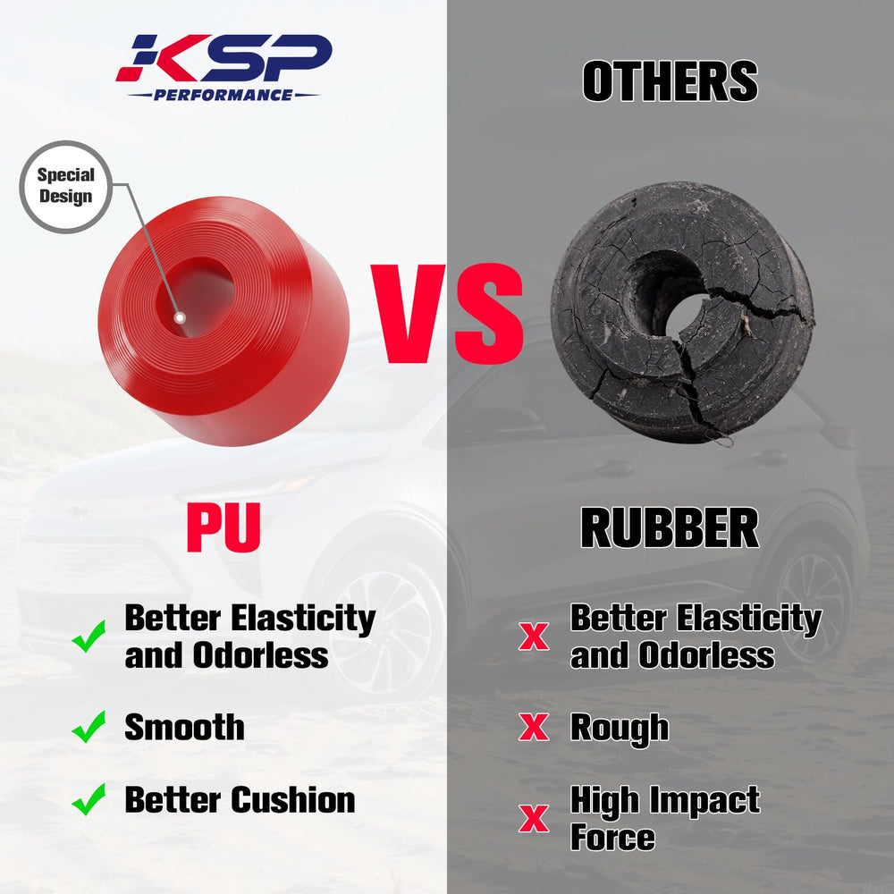 KSP PERFORMANCE bushings next to coin showing compact size and fitment benefit