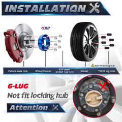 KSP PERFORMANCE detailed hub bore view demonstrating 106mm fit for secure centering
