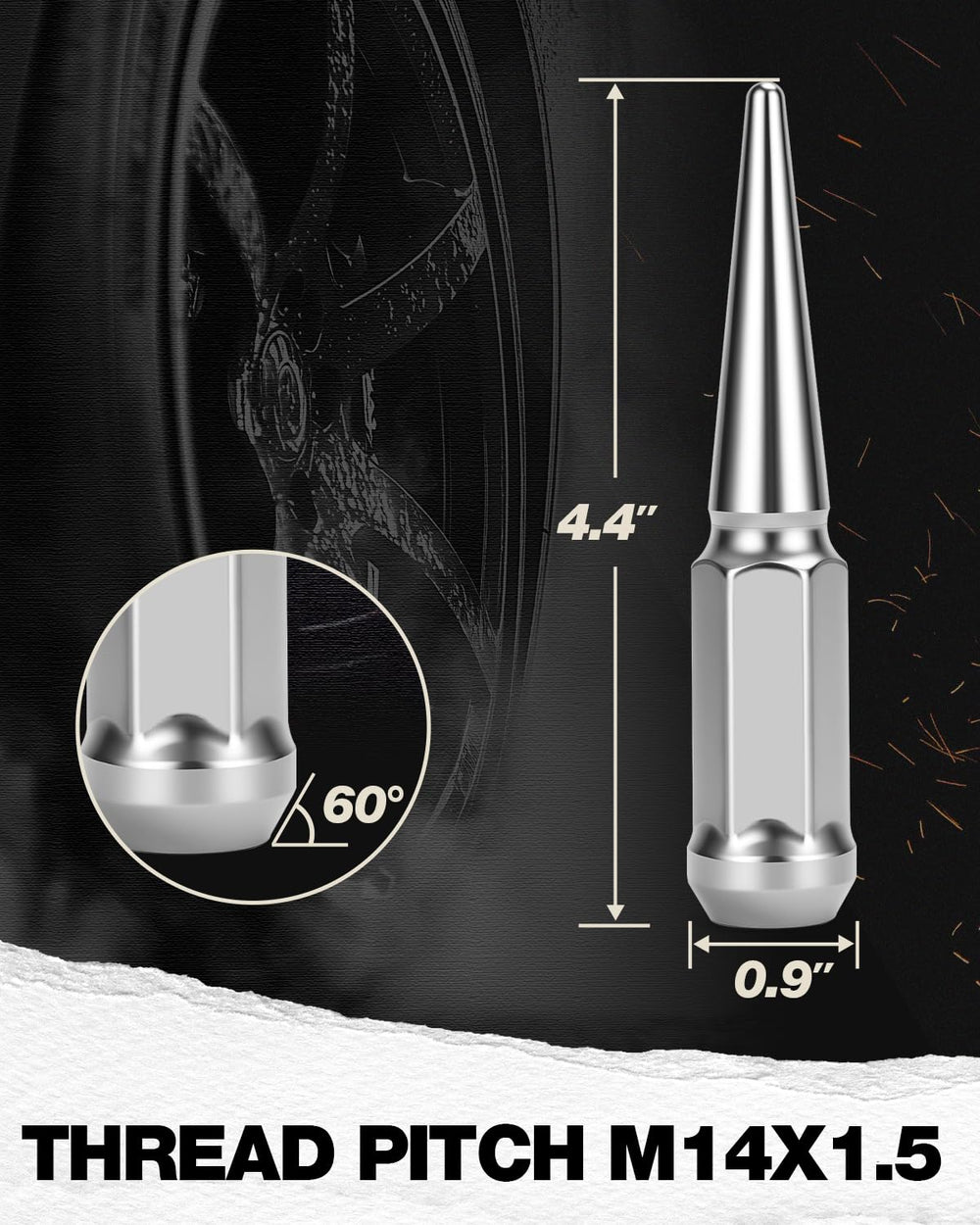 KSP PERFORMANCE close-up of spike tip showing precision machining and durability