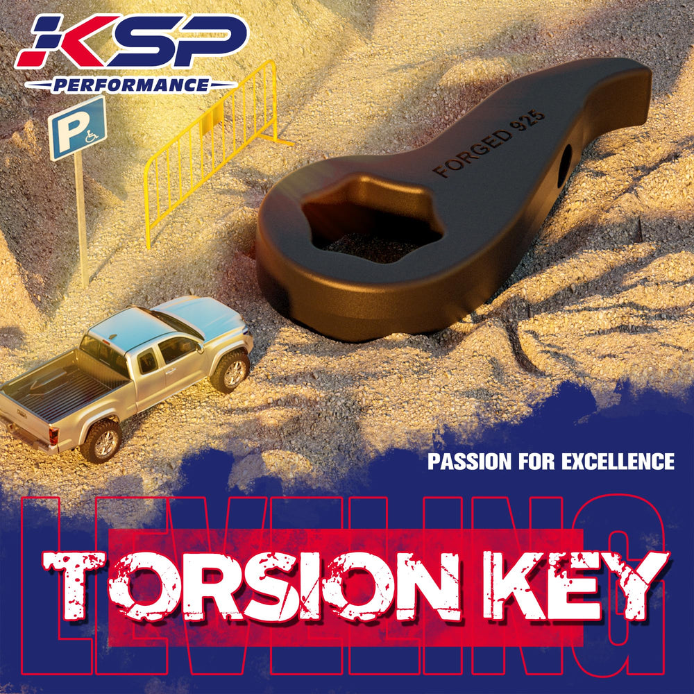 KSP torsion kit side profile showing adjusted ride height and improved ground clearance