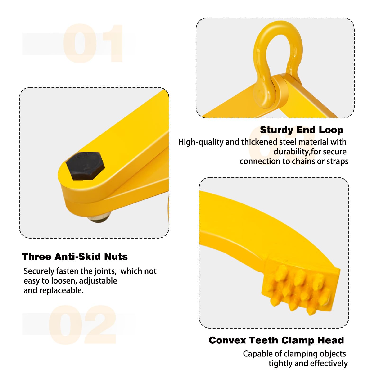 kuailebuy arched end loop and three anti-skid nuts for secure attachment benefit