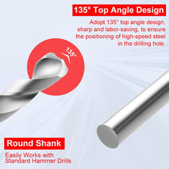 KUNGJUER drill bit detail showing 135° tip for clean material removal
