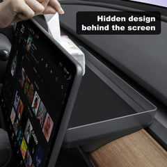 KUNIST installed behind Tesla screen showing integrated aesthetic