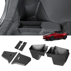 KUNIST front view of rear trunk bins shows custom fit and organized cargo