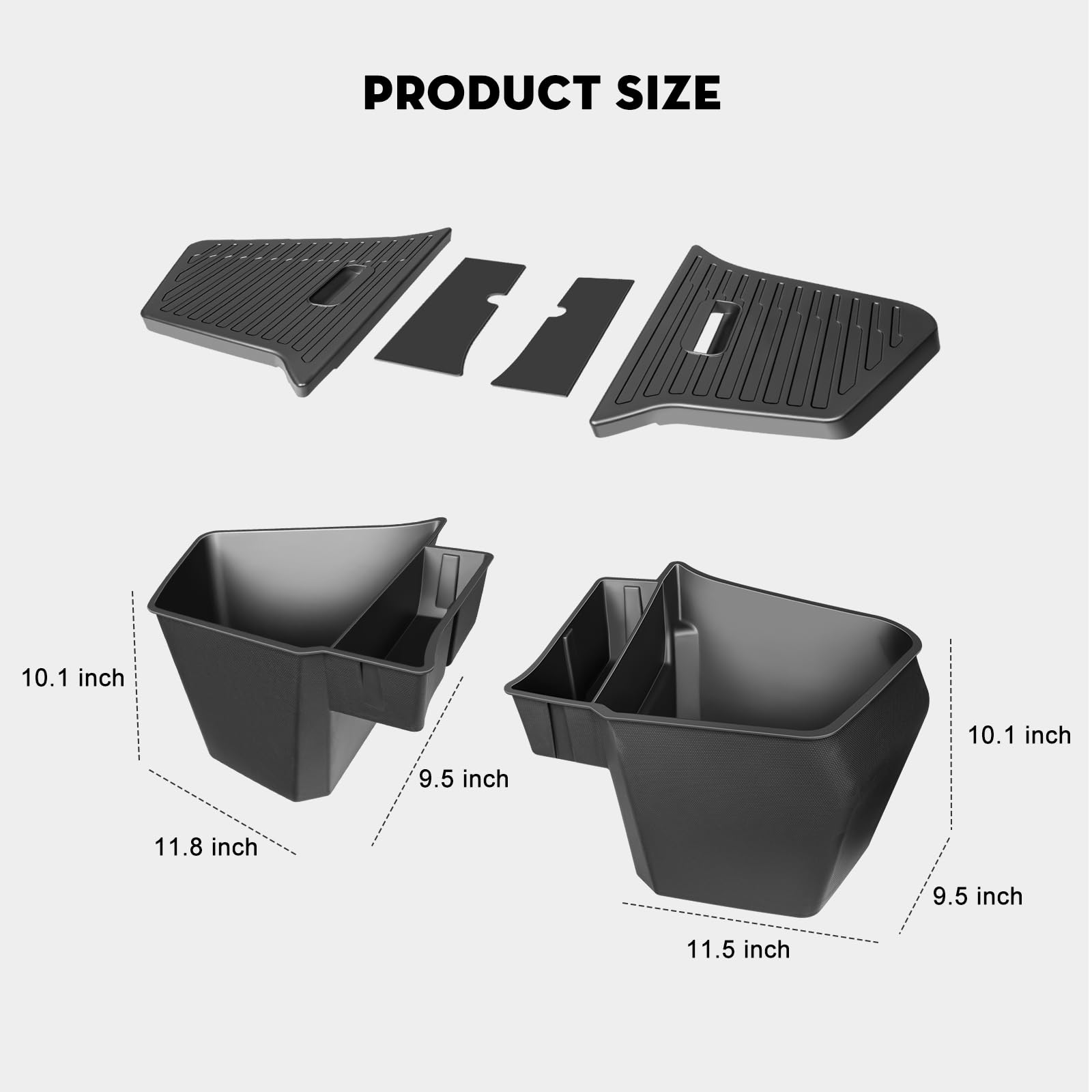 KUNIST trunk bins next to shoes showing capacity and space-saving benefit
