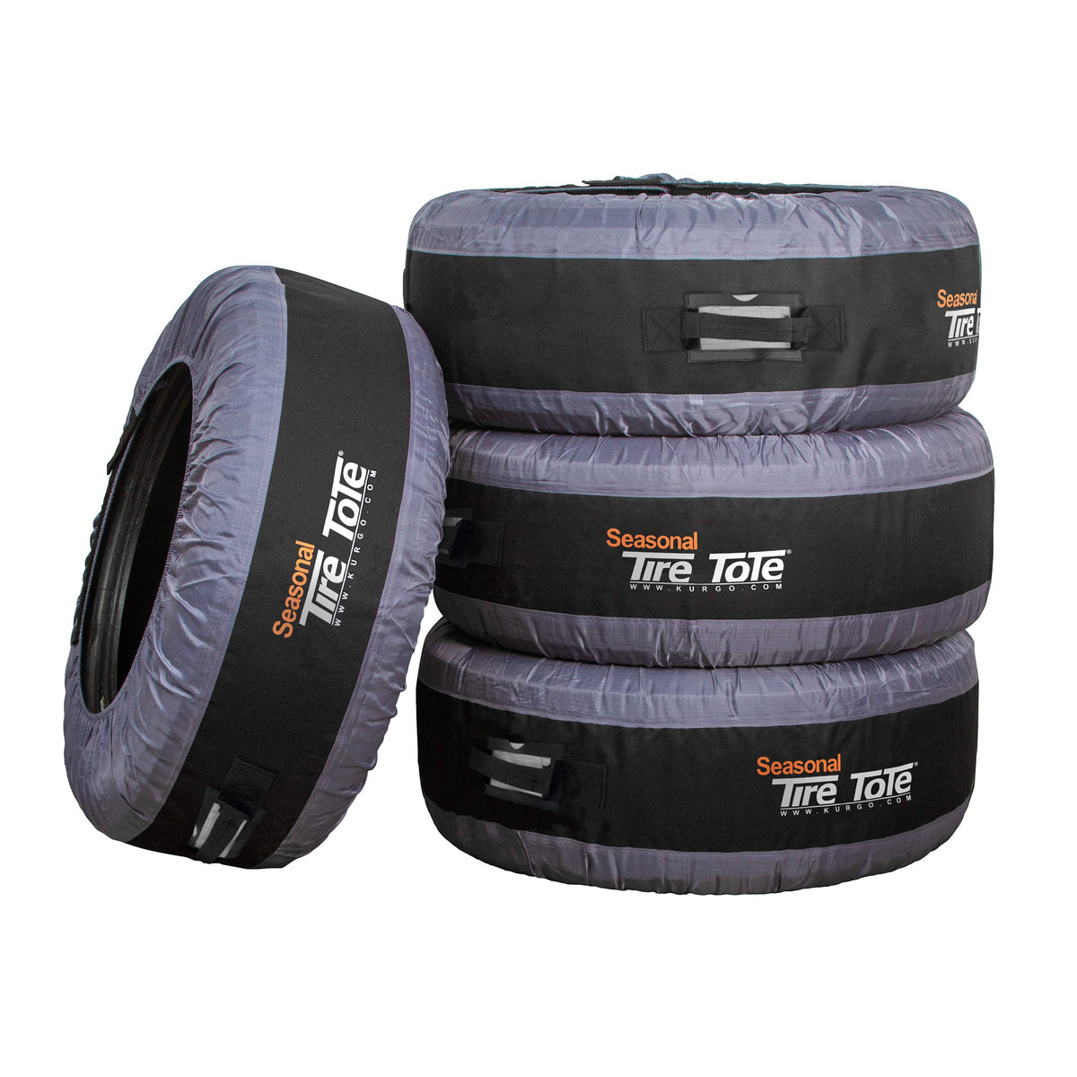 Kurgo tire tote front view showing durable fabric and protection benefit