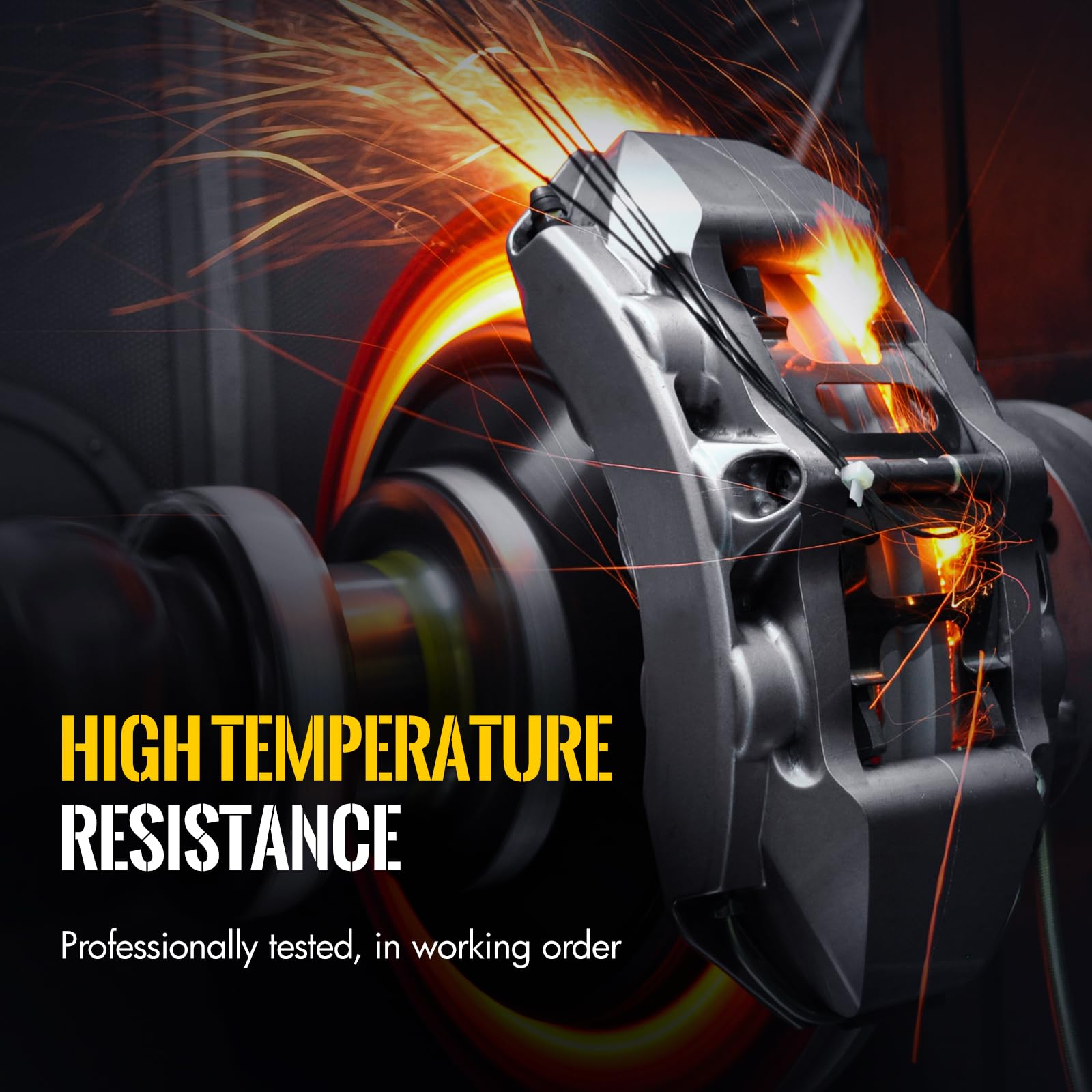 KUSATEC caliper mounted on vehicle demonstrating direct-fit replacement advantage