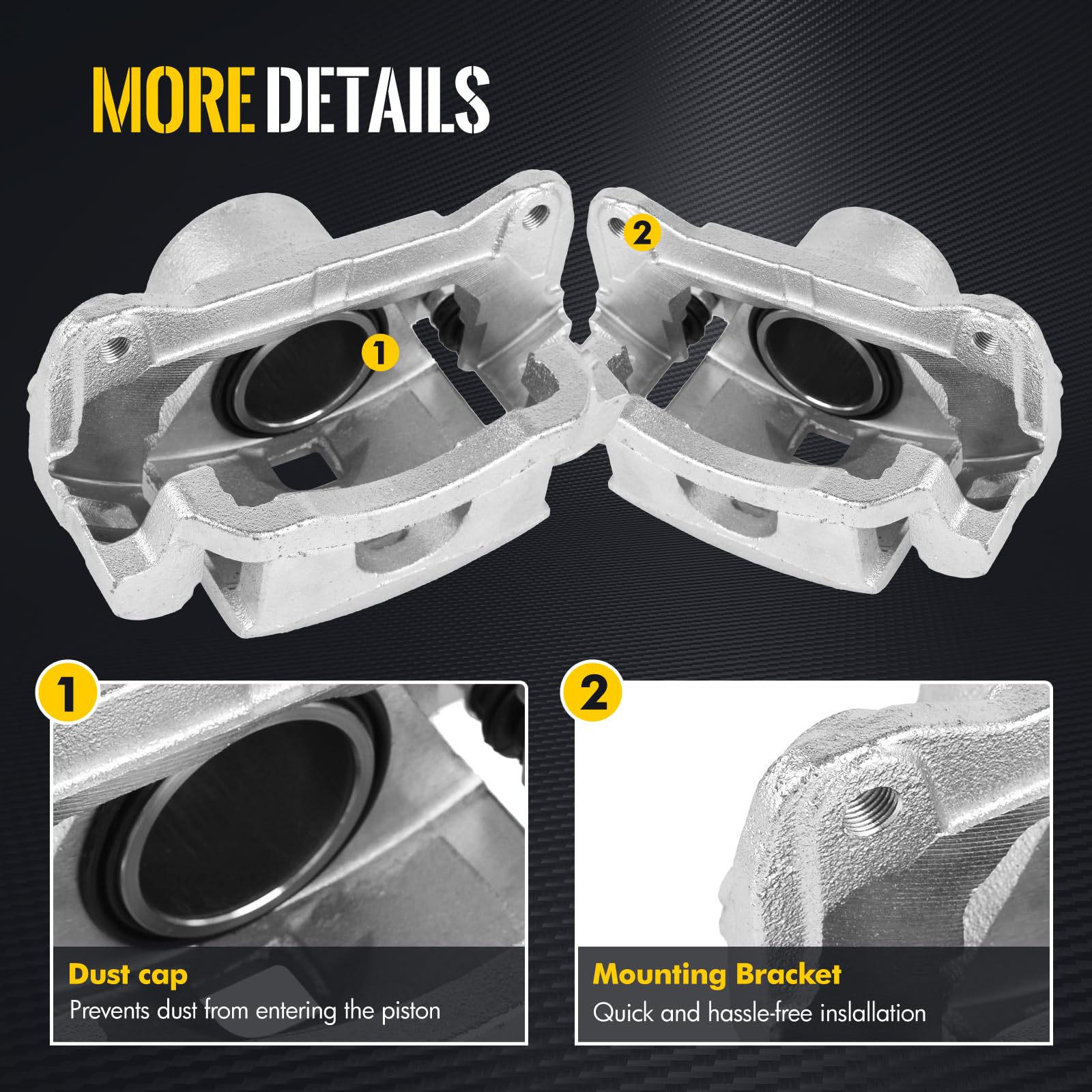 KUSATEC caliper piston close-up showing smooth surface for reliable braking action