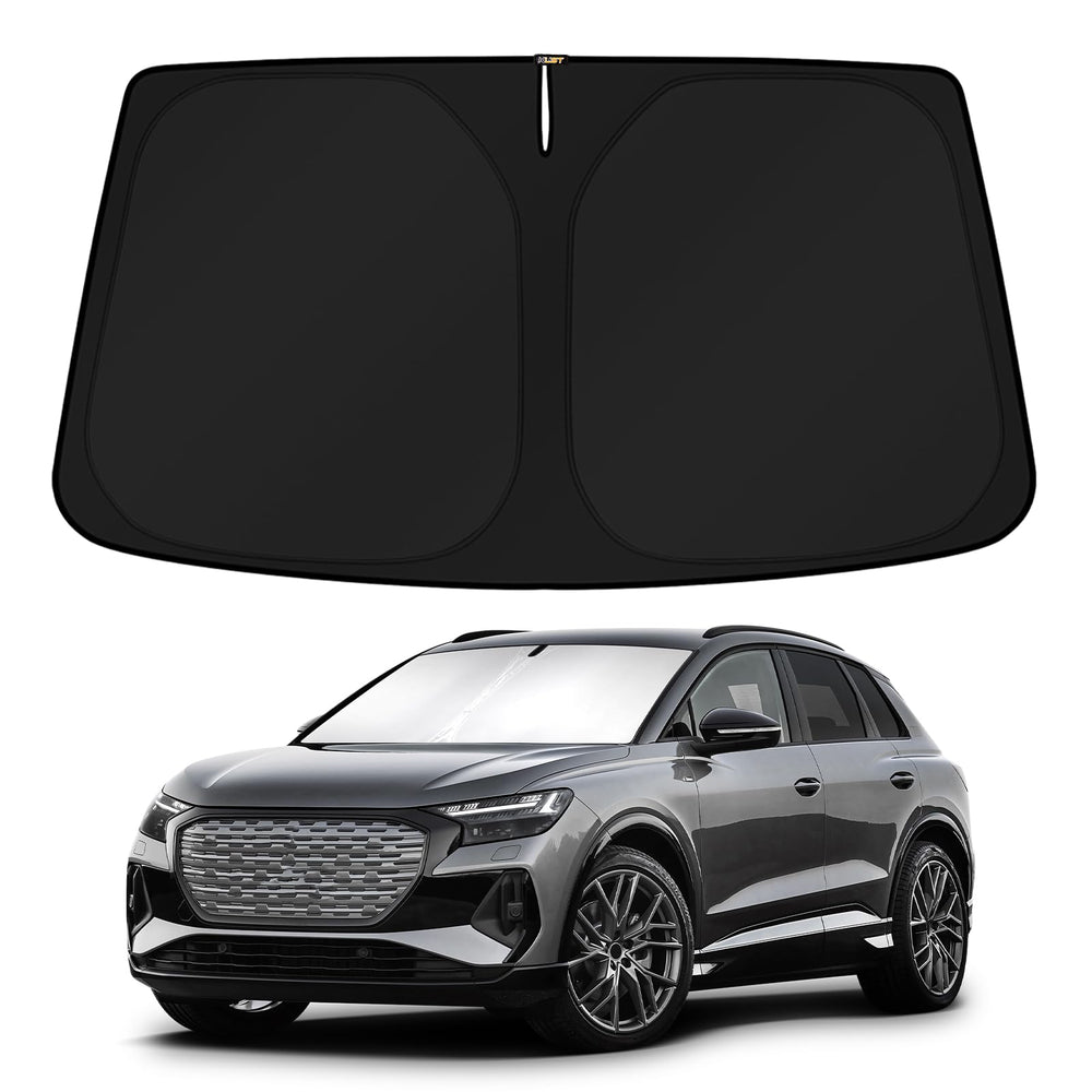 KUST front view on Audi Q4 E-tron showing full windshield coverage and protection