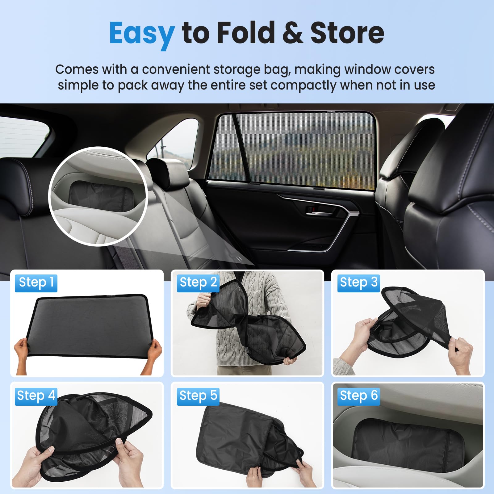KUST backseat lifestyle scene providing privacy and sun protection