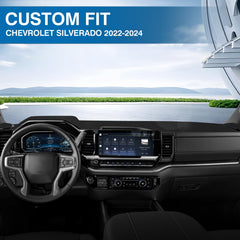 KUST dashboard cover installed in Chevy Silverado, reduces windshield glare