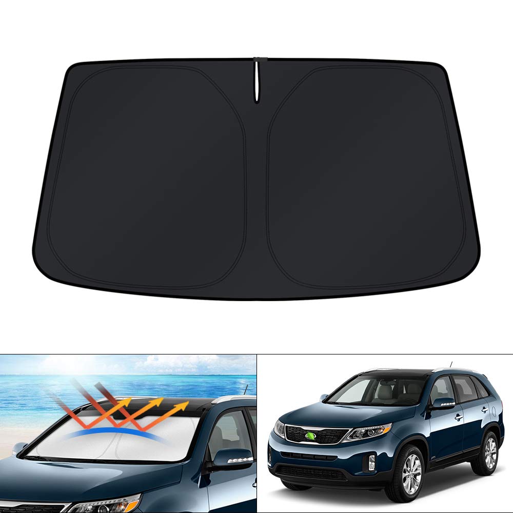KUST front installed on Kia Sorento windshield showing full coverage and cooling benefit