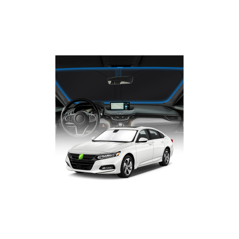 KUST front view of custom-fit sun shade on Honda Accord showing full coverage and protection
