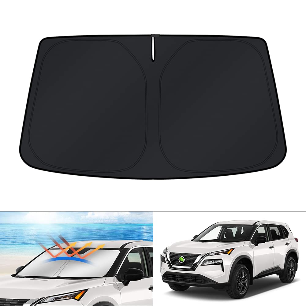 KUST front view of custom-fit shade showing full windshield coverage and protection