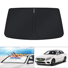 KUST front view showing full sun shade cover protecting windshield and interior