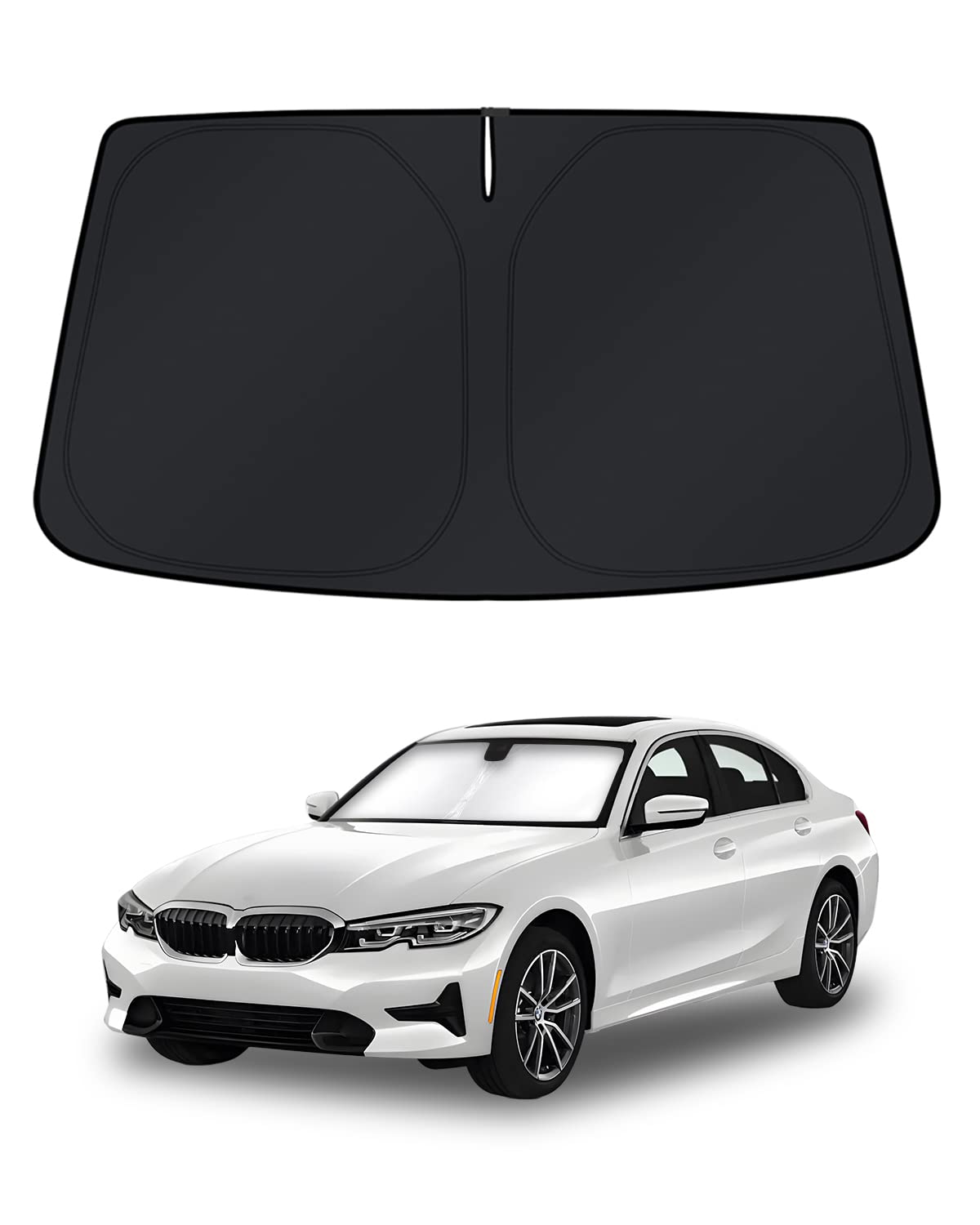 KUST front view on BMW 3 Series windshield showing full coverage and protection