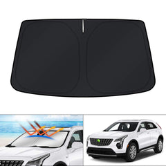 KUST front view installed on Cadillac XT4 showing full windshield coverage and sun protection