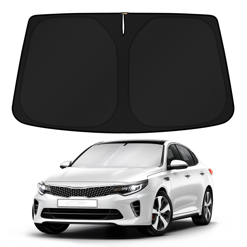 KUST front view on KIA K5 windshield showing complete fit and sun protection
