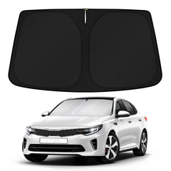 KUST front view on KIA K5 windshield showing complete fit and sun protection
