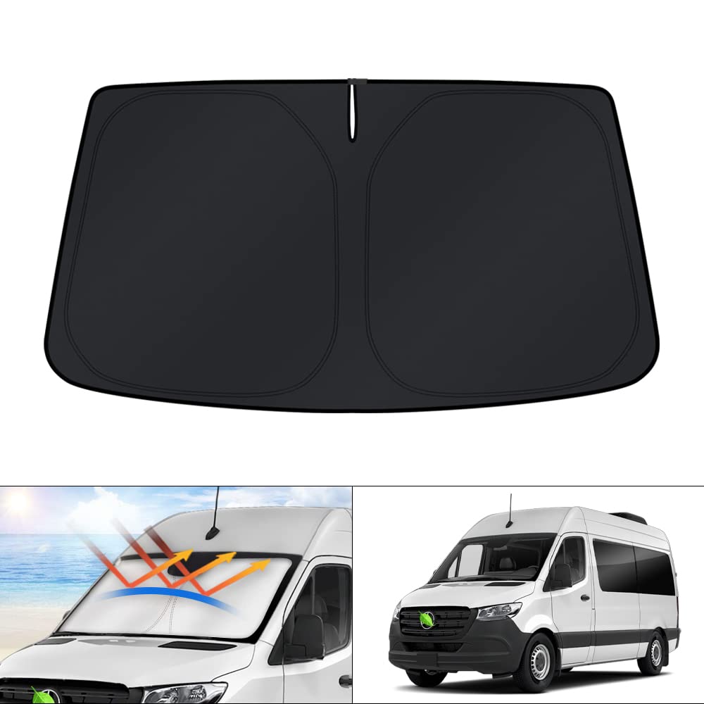 KUST front view of sun shade showing packaging and vehicle compatibility benefits