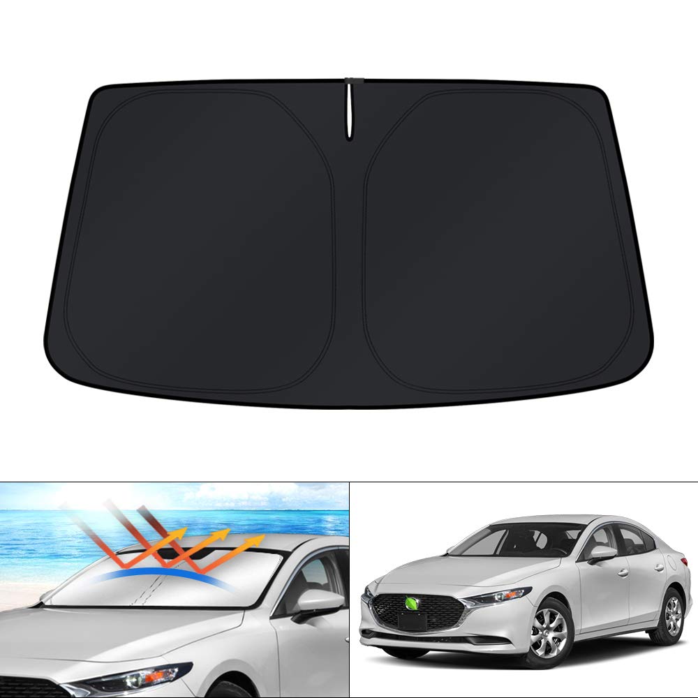 KUST front windshield fit showing full coverage and heat reduction