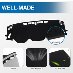 KUST dash cover installed in Crosstrek interior reducing glare and improving driving comfort