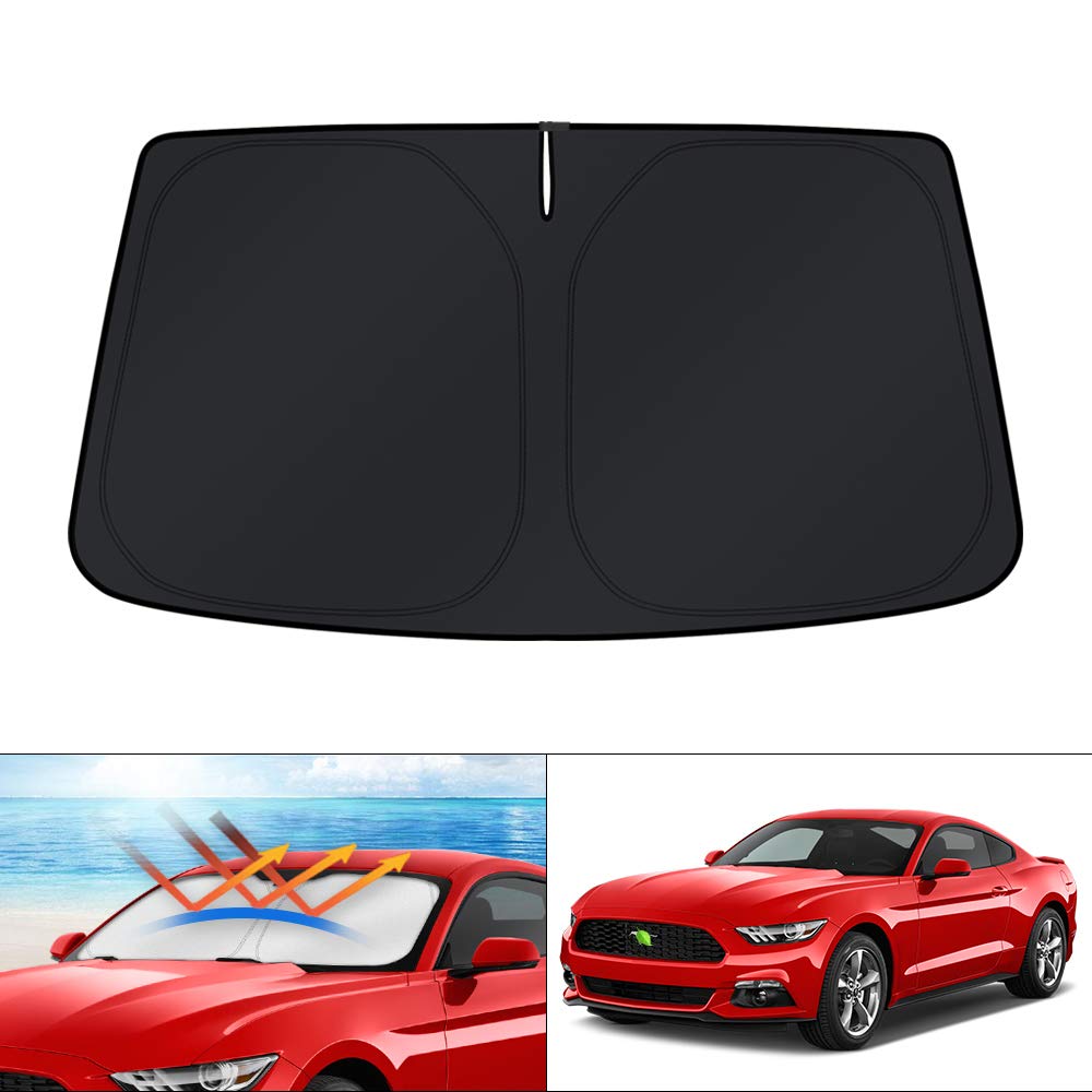 KUST front view of shade showing full windshield coverage and quick protection