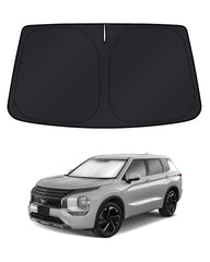 KUST front view full-coverage shade showing perfect windshield fit and heat reduction