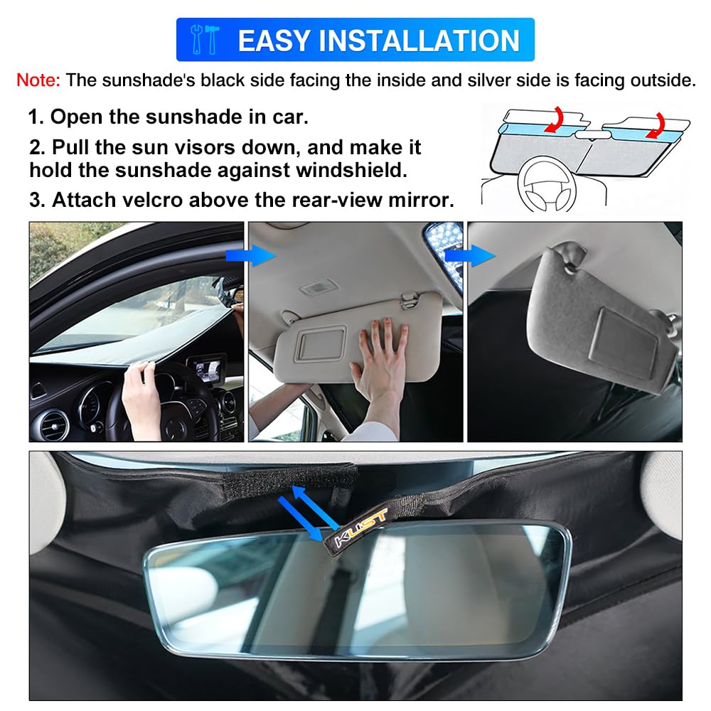 KUST packaging and contents display showing ready-to-use sun shade convenience