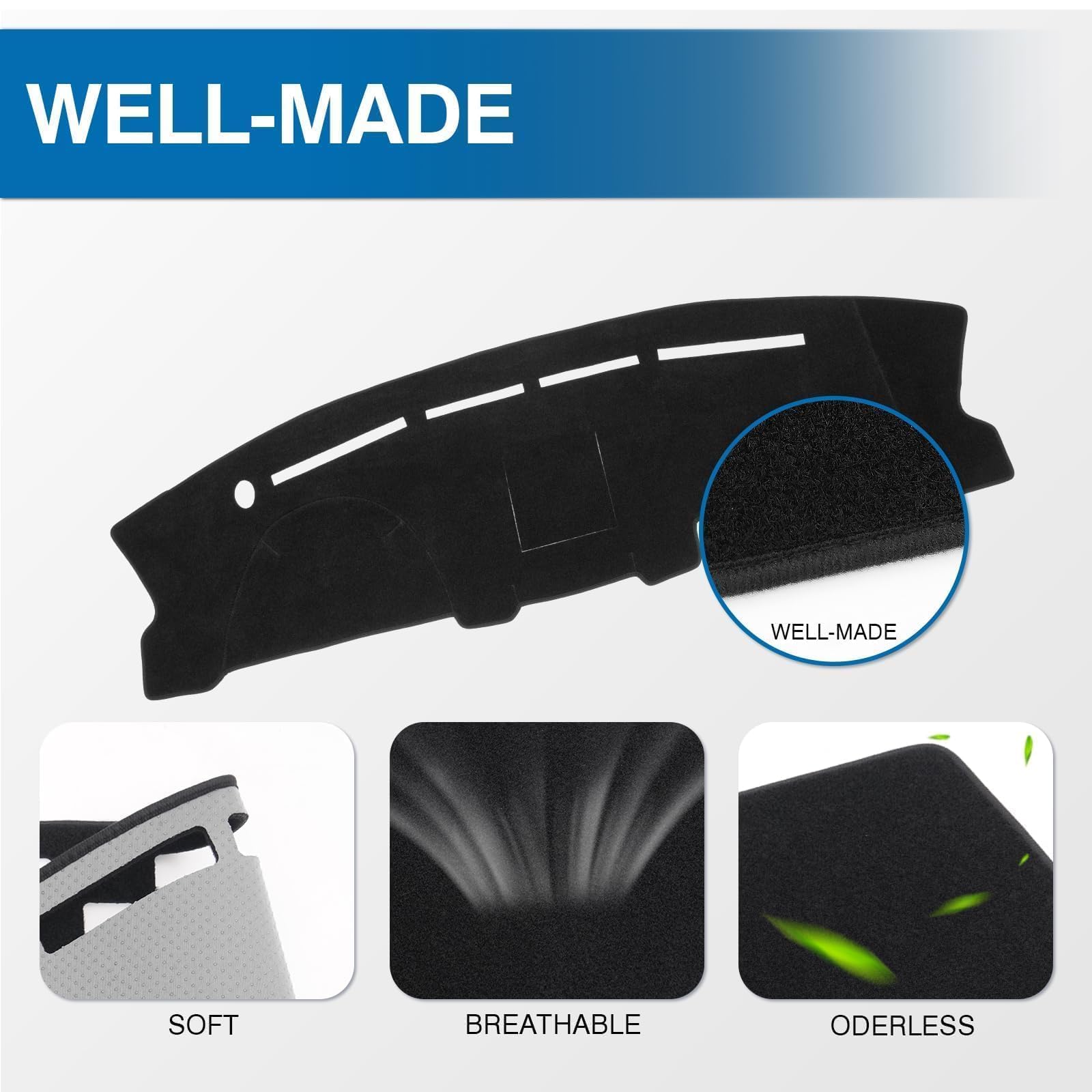 KUST precut vent and sensor openings preserving dashboard function