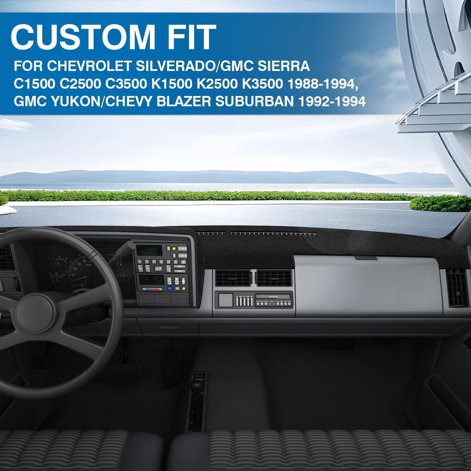 KUST silicone backing pattern that grips dashboard to prevent slipping