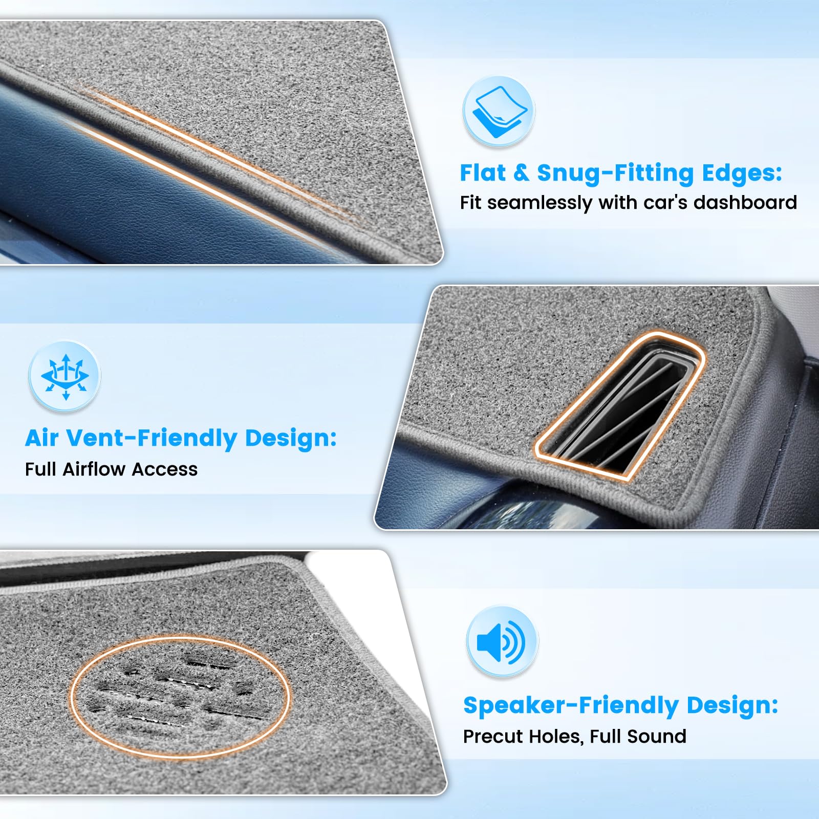KUST underside showing silicone anti-slip pattern, secures mat in place