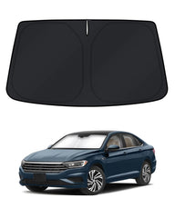 KUST windshield shade front view showing full coverage and effective sun blocking