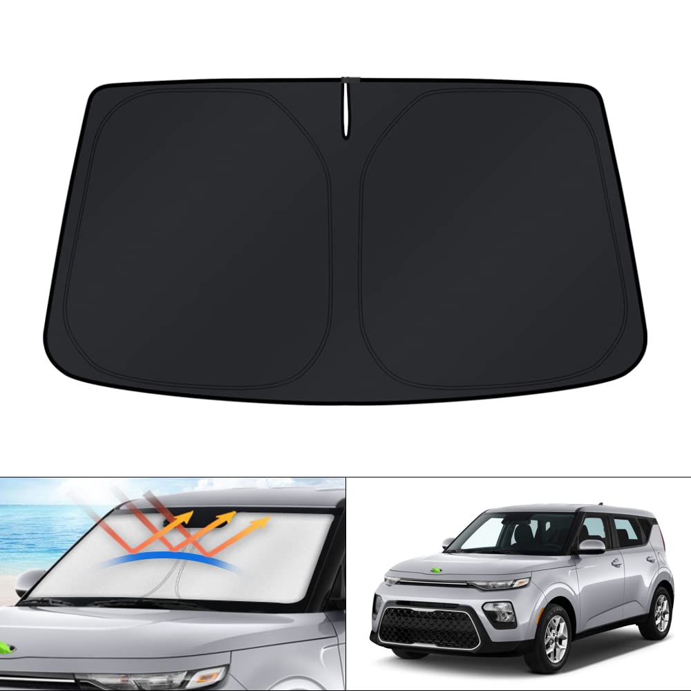 KUST front view showing full windshield coverage and perfect Kia Soul fit