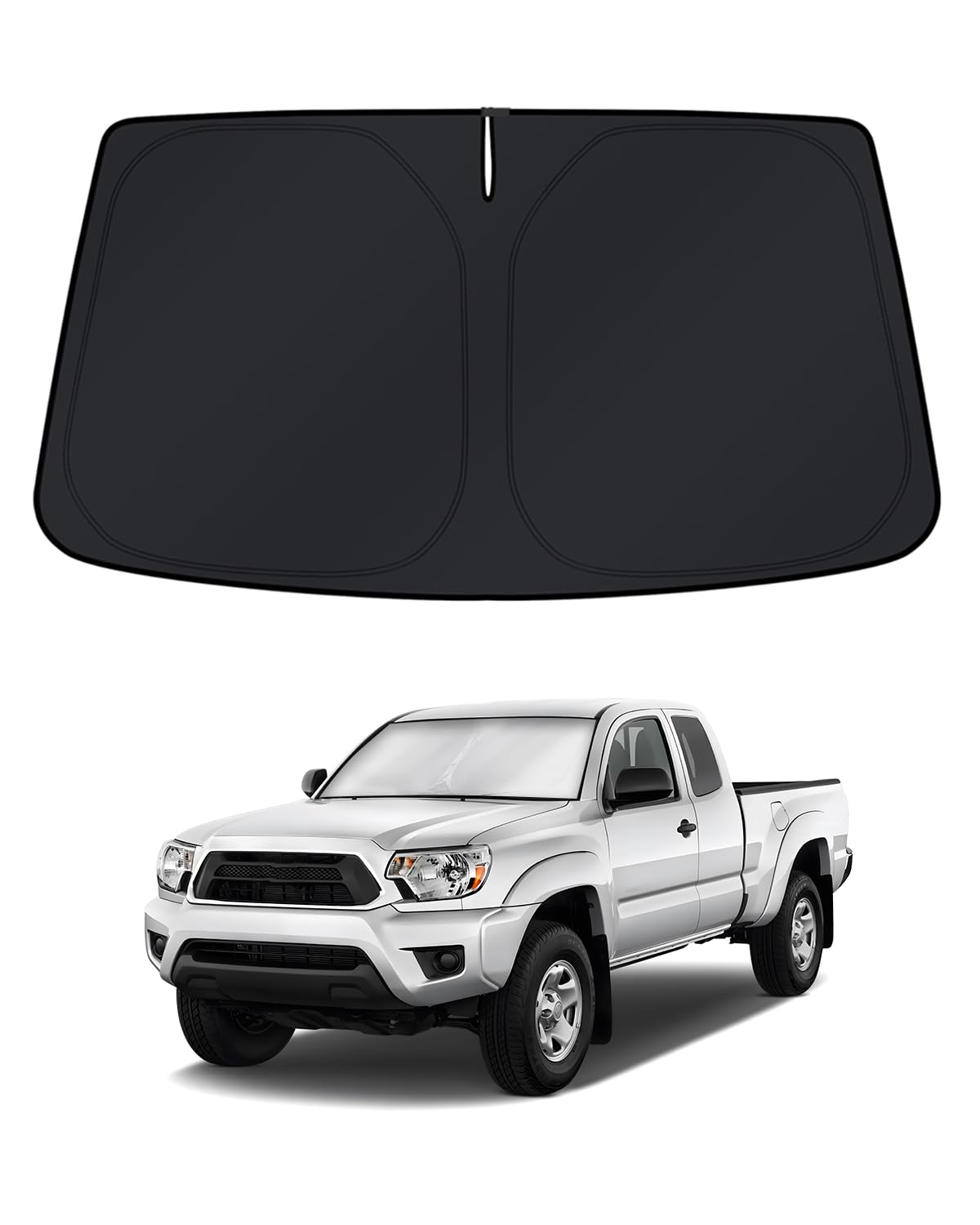 KUST front view showing precise Tacoma windshield fit and full coverage benefit