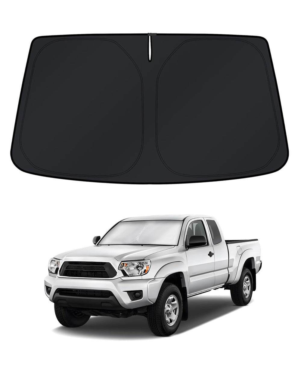 KUST front view showing precise Tacoma windshield fit and full coverage benefit