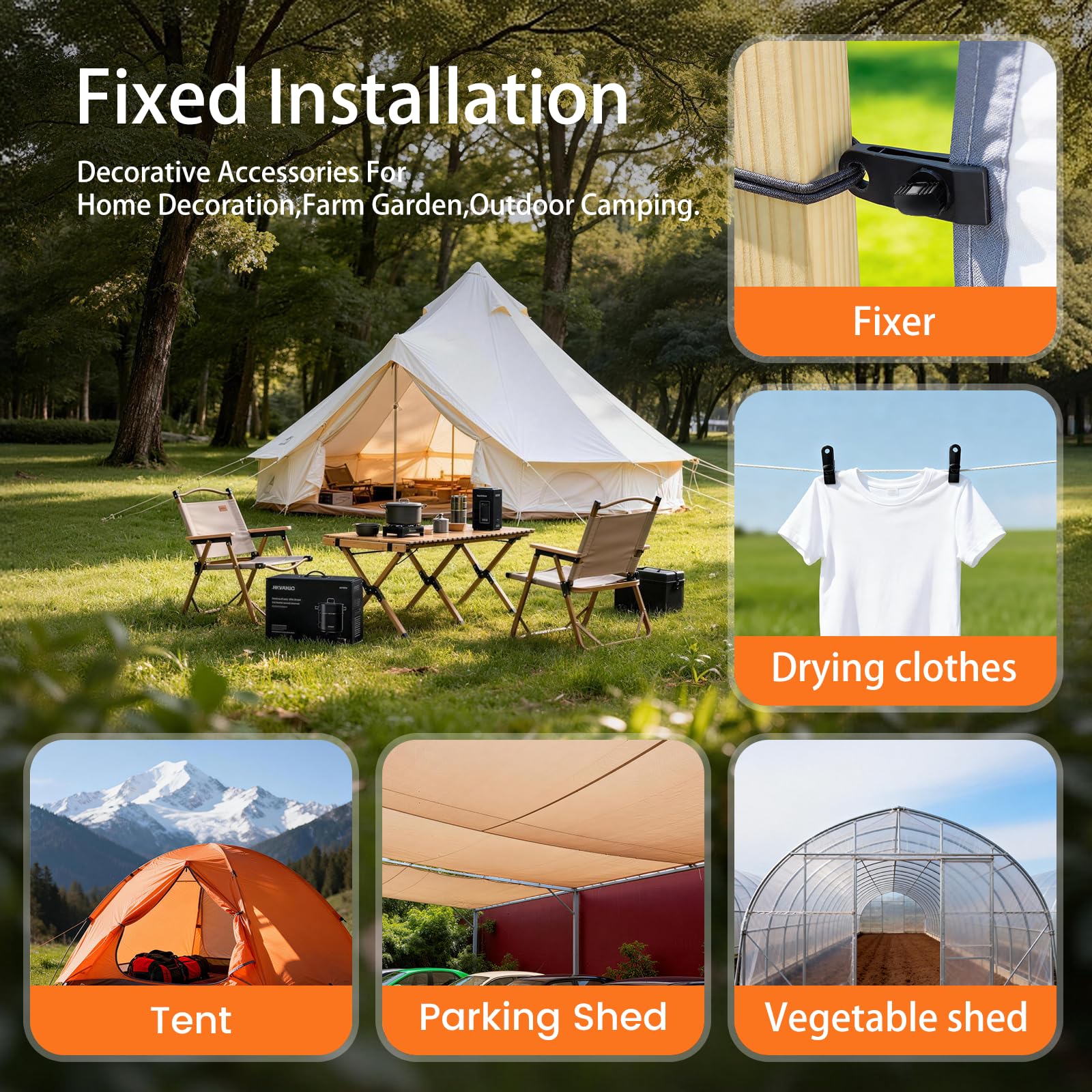 KVNTOOLS in outdoor camping scene showing organized, stable shelter setup
