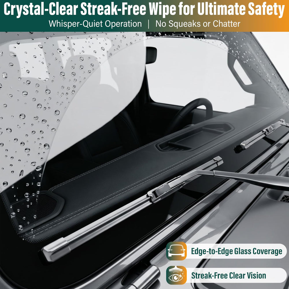 KVQ blades installed on a Toyota Tacoma windshield for clearer visibility