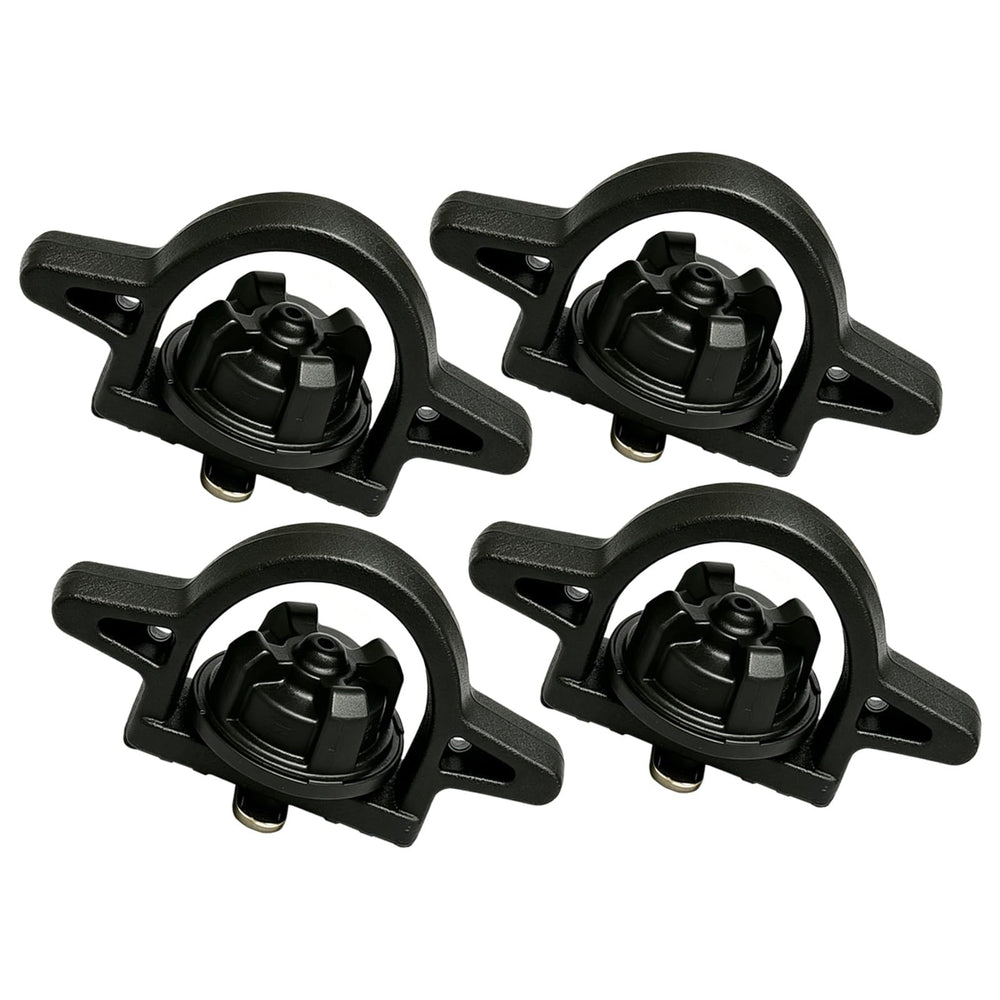 Kyumvio front view of four bed cleat anchors showing fit and finish benefit