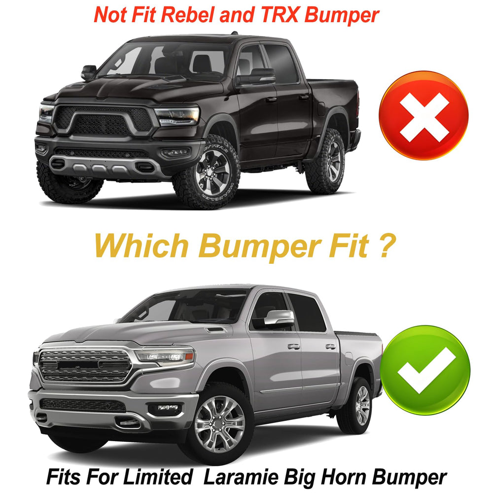 KYYET bracket mounted on Ram 1500 bumper showing proper fit benefit