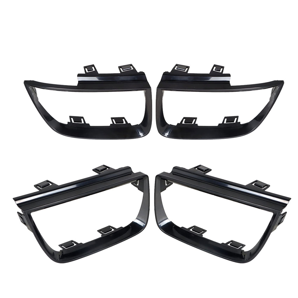labwork backside view of bezels reveals factory-style mounting points for easy installation
