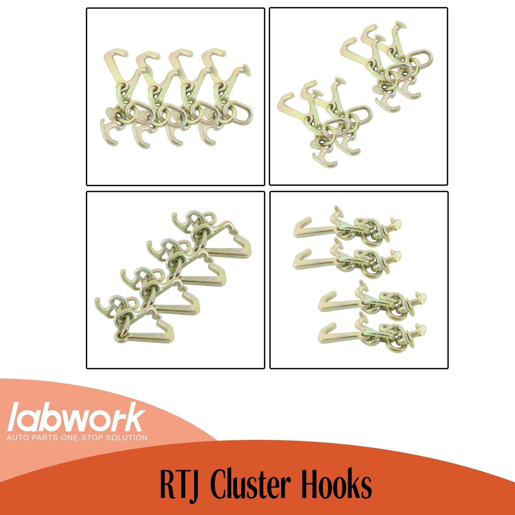 labwork cluster hooks attached to a wrecker demonstrating secure towing setup