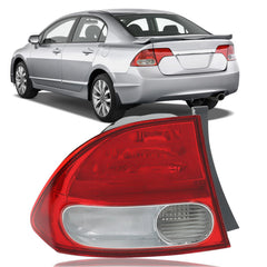 labwork left rear tail light front view showing clear red lens and improved visibility
